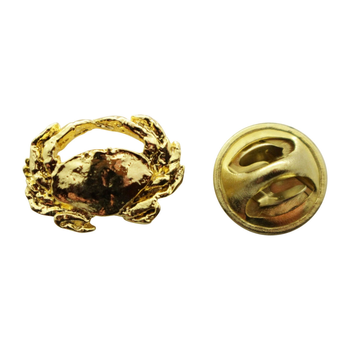 Dungeness Crab Mini Pin ~ 24K Gold ~ Miniature Lapel Pin ~ Sarah's Treats & Treasures